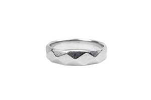 A faceted patterned band in platinum - 2