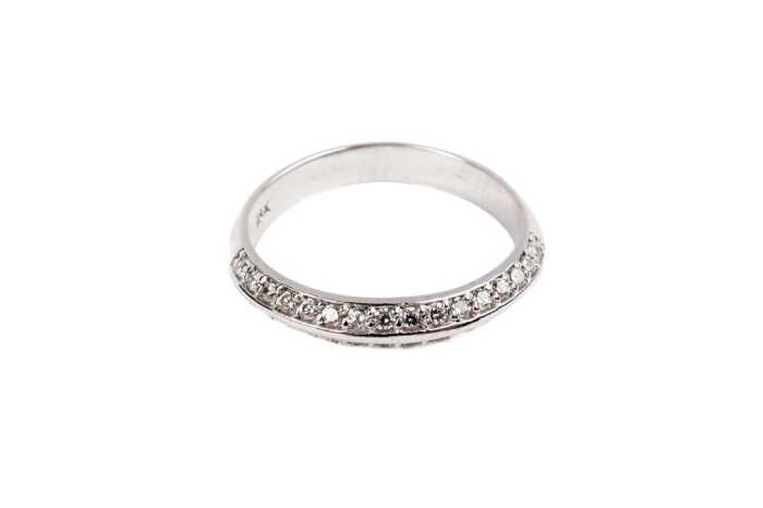 A diamond band in 18 carat white gold