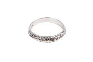 A diamond band in 18 carat white gold