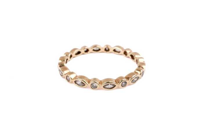 A Pandora Alluring brilliant cubic zirconia ring in 14 carat yellow gold