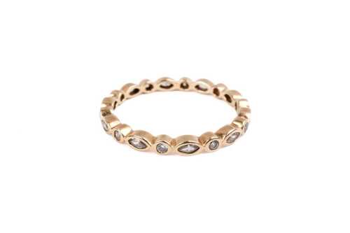A Pandora Alluring brilliant cubic zirconia ring in 14 carat yellow gold