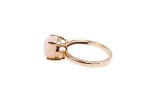 A pink opal ring in 9 carat yellow gold - 3