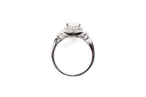 An opal and diamond ring in platinum - 4