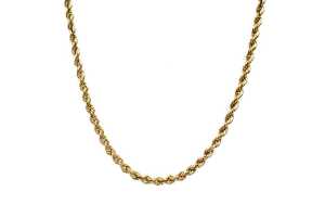 A rope link necklace in 9 carat yellow gold