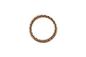 A Pandora cubic zirconia and white enamel ring in 14 carat yellow gold - 3