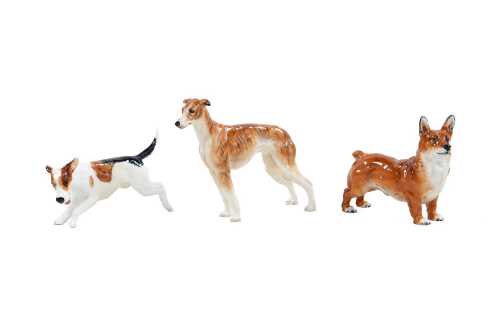 Three Royal Doulton porcelain dog figures