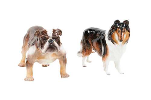 Two Royal Doulton porcelain dog figures