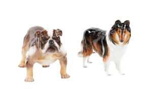 Two Royal Doulton porcelain dog figures