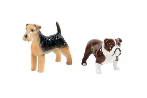 Two Beswick porcelain dog figures