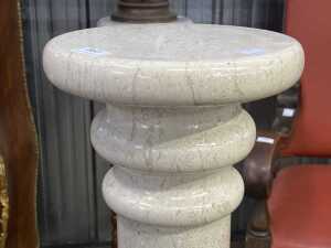 Cream marble pedestal - 2