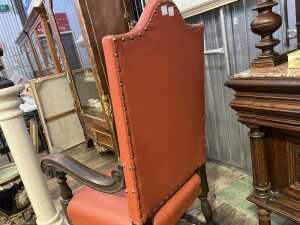 Jacobean style oak high back armchair - 3