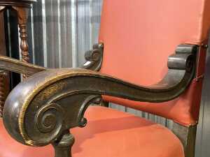 Jacobean style oak high back armchair - 5