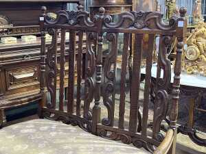 Jacobean style walnut two seat settee - 2