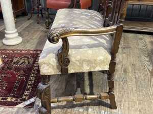 Jacobean style walnut two seat settee - 4