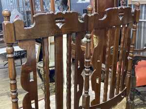 Jacobean style walnut two seat settee - 5