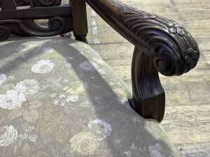 Jacobean style walnut two seat settee - 7