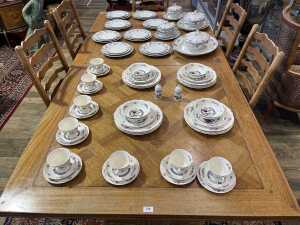 French Provincial style oak seven piece dining suite - 2