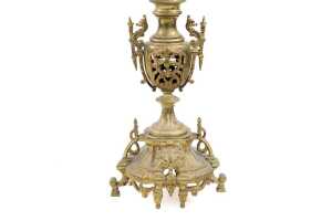 19th century French Louis XV style three piece clock and garniture set - 5