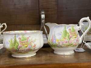 Antique Royal Albert 'Kentish Rookery' tea setting for nine - 4