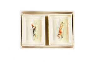Royal Doulton 'Fox Hunting' porcelain series ware cigarette box with set of four ashtrays - 4