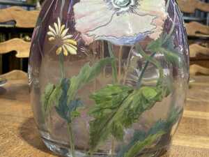Art Nouveau style jack-in-the-pulpit purple and clear glass vase attributed to Francois-Theodore Legras - 5
