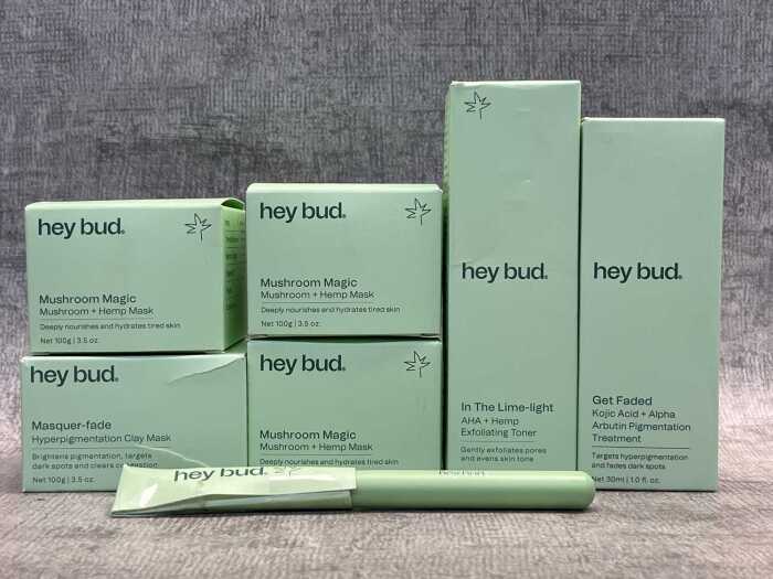Group of Hey Bud beauty products