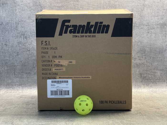 100 pack of Franklin FSPRO pickleballs. RRP $229.