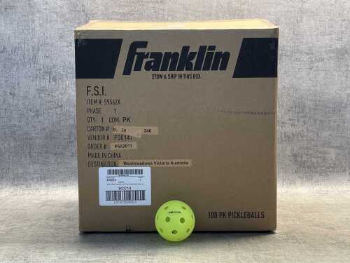 100 pack of Franklin FSPRO pickleballs