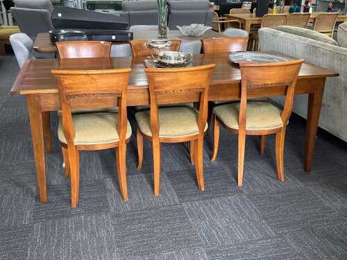 French style seven-piece timber dining suite