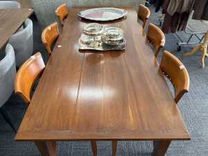 French style seven-piece timber dining suite - 2