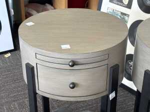 Pair of modern grey and black bedside tables - 2