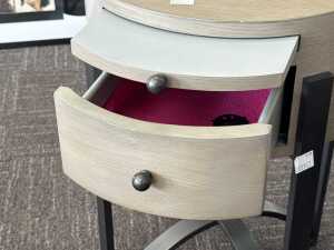 Pair of modern grey and black bedside tables - 3