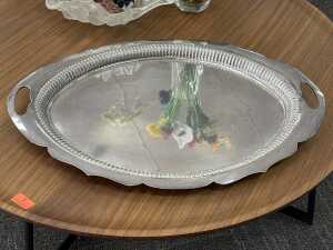 Large English silver-plated tray