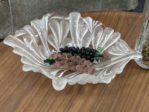Art glass decorator items including glass flowers and grapes - 2