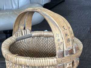 Chinese woven basket and tray - 2
