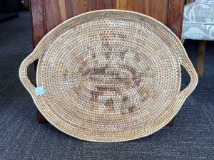 Chinese woven basket and tray - 4