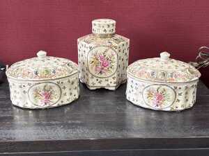 Three Chinese ceramic decorative pieces