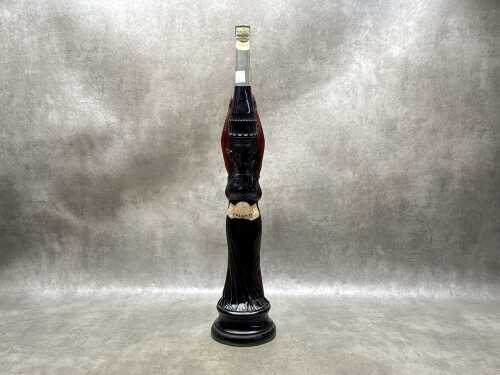 Chianti wine in figural shaped glass bottle