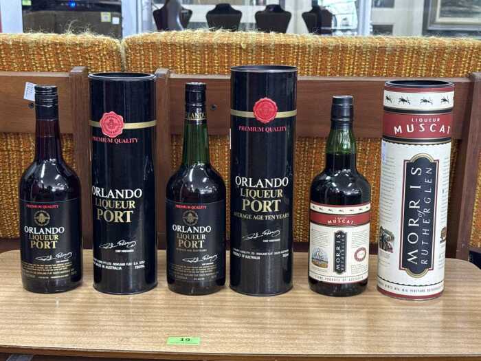 Three bottles of fortified wine, including port