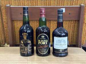Three bottles of port, including McWilliams Hanwood Port