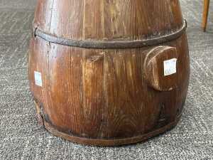 Antique Qing-style timber pear-shaped grain basket - 2