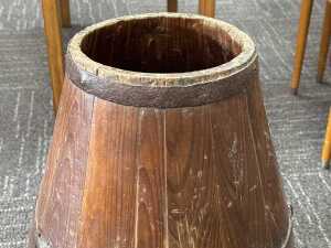 Antique Qing-style timber pear-shaped grain basket - 3