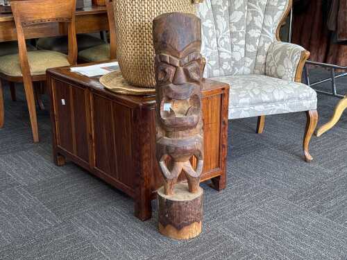 Carved timber tribal statue