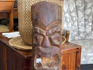 Carved timber tribal statue - 2