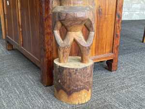 Carved timber tribal statue - 3