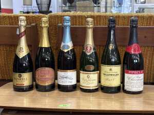 Six bottles of sparkling wine