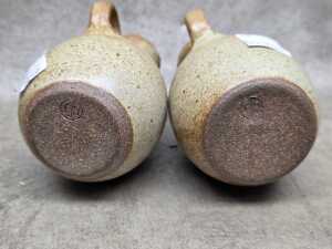 Studio pottery cruet sets, together with drip glaze tea bowl - 4