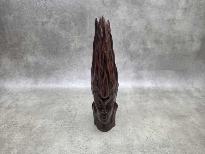 Carved Coromandel timber stylised head