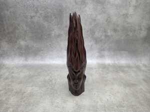 Carved Coromandel timber stylised head