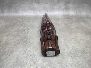 Carved Coromandel timber stylised head - 4